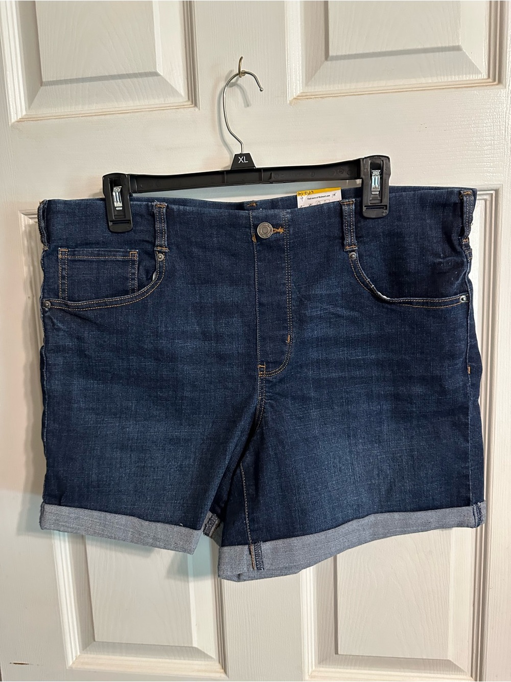 Time and Tru Dark Blue Rolled-Hem Denim Shorts
